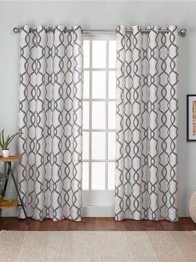 Bed Bath & Beyond Geometric Grommet Curtains - 2 Panels